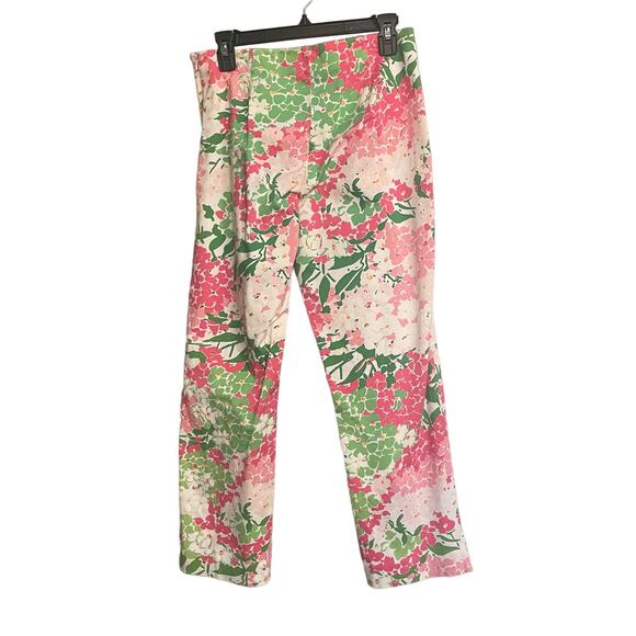 Lauren Ralph Lauren Cropped Pants Floral Flat‎ Front Side Zipper Stretch Sz 8 - Picture 2 of 9